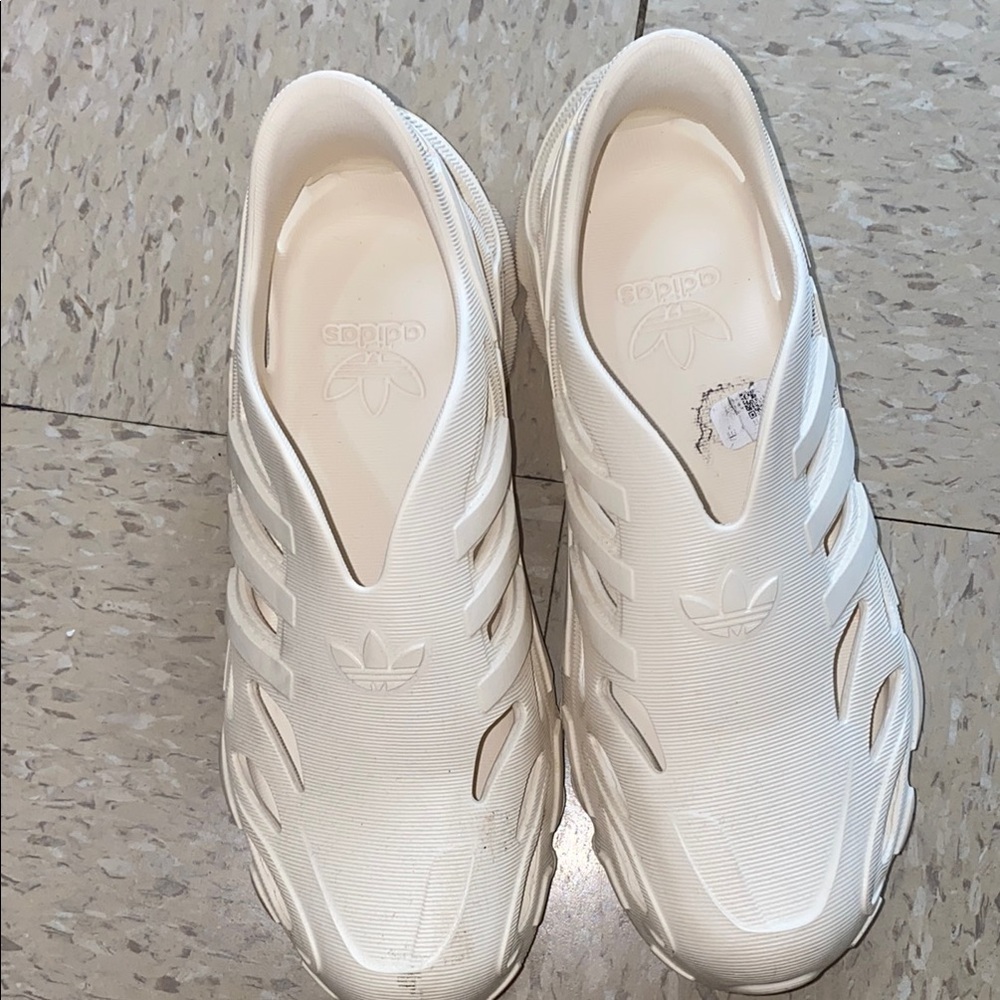 Adidas White Mules Sleek Minimalist Design